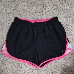 Xersion Women's Black and Pink Athletic Shorts